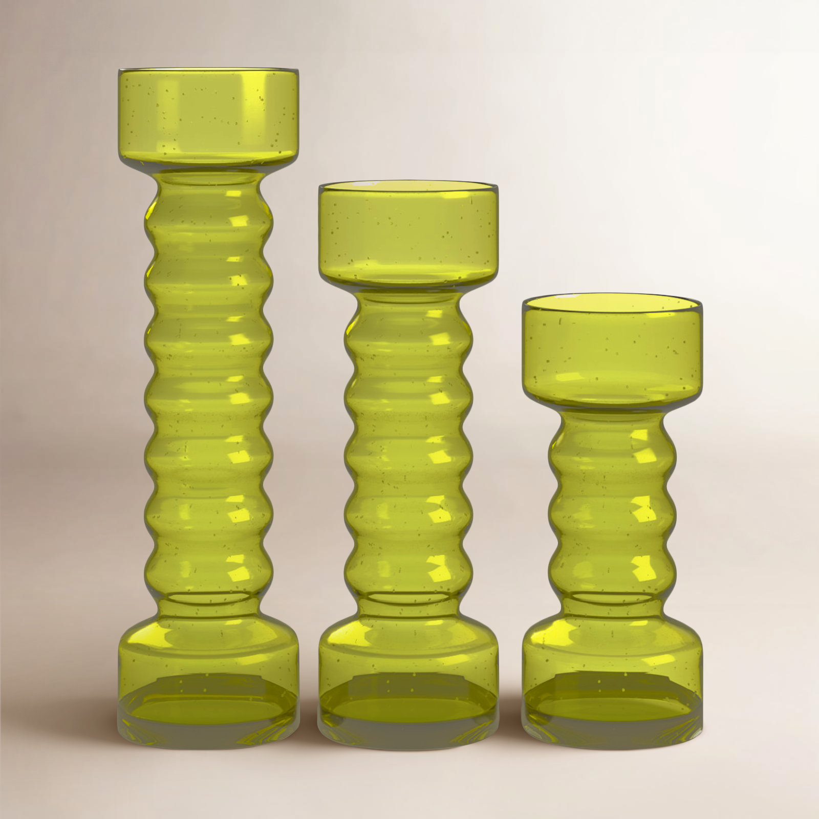 Starlet 12.85'' H Glass Tabletop Candlestick, Green