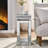 Mirrored End Table Square with Crystals Inlay, 2-Tier Modern Small Sofa Table with Storage, Silver Accent Table for Living Room, Bedroom, Coffee, and Small Spaces 11.8"D x 11.8"W x 26"H