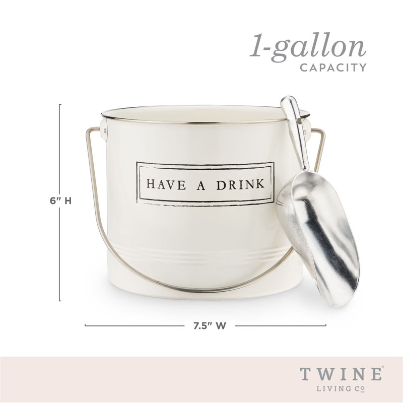 "Have A Drink" Ice Bucket And Scoop By Twine