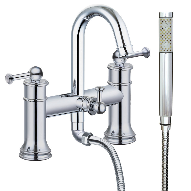 2 Handle Deck Bath Shower Mixer Bath Filler with Diverter