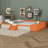 Velvet Upholstered Daybed With Stairs & Gas Lift Storage Ottoman, Contrast Color, Padded Guardrails-407922158-407922066