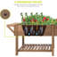Jardinière surélevée en bois avec tablette de rangement Behn