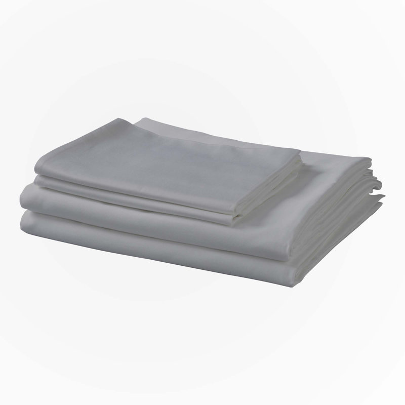 Sheet Set, Twin Extra Long Sheet Set, White/Charcoal
