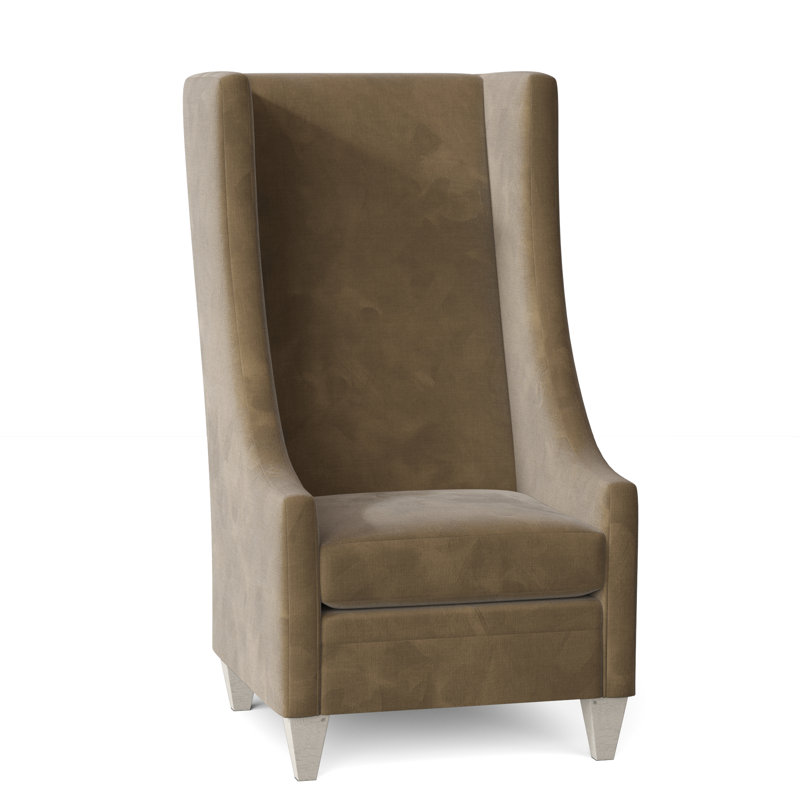 Fauteuil à oreilles Saige de 29 po de largeur Saige, Cassonade Bella, Blanc antique