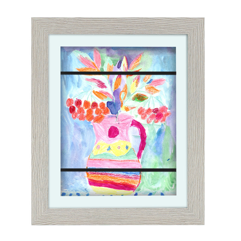 Fromberg 10 x 12.5 Front Open Kids Art Frame with Elastic Straps, Grey
