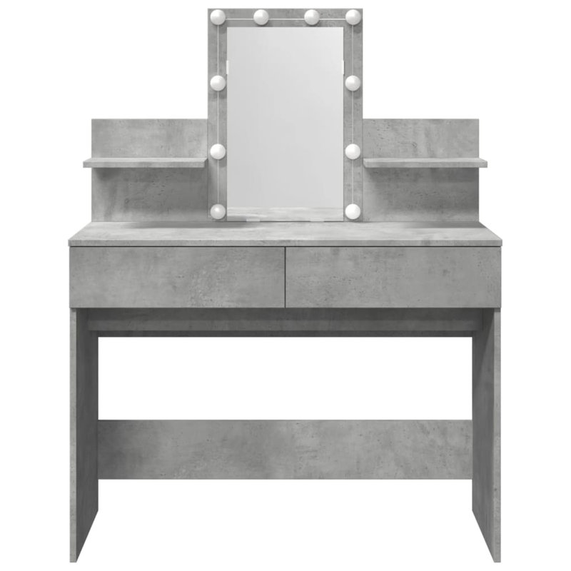 Dressing Table with Mirror, Concrete Grey
