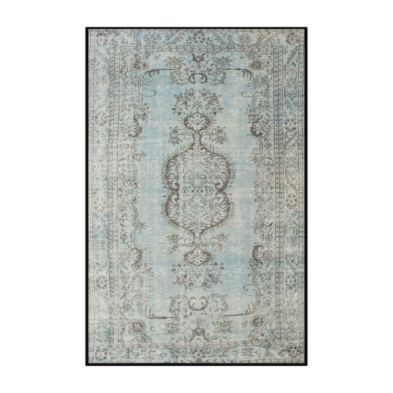 Tapis gris/bleu/brun contemporain, Rectangle 2 pi x 3 pi