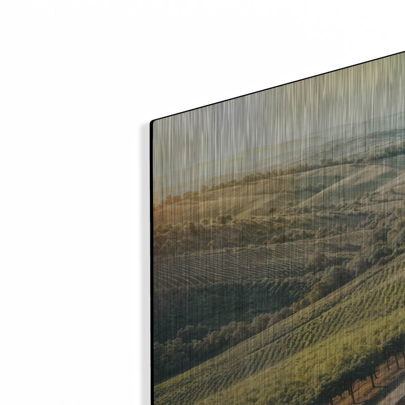 «Tuscany Vineyard» par Rey Klimt, art mural en métal, H 24 po x l 48 po
