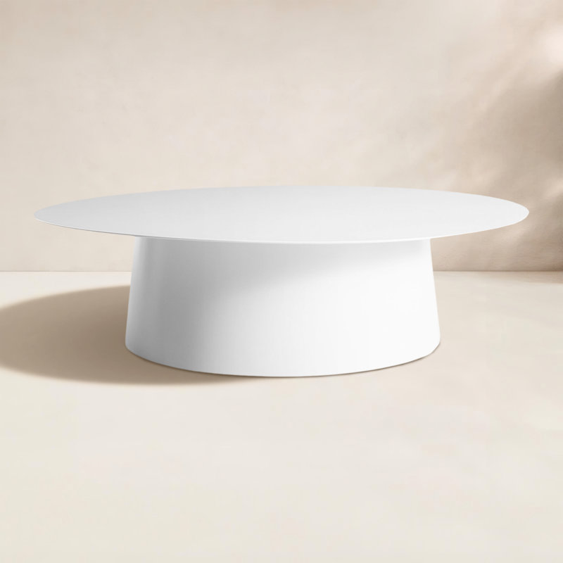 Circula Round Coffee Table, 13" H x 48" L x 48" W, White