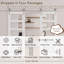 Porte de grange coulissante en verre transparent blanc apprêté 5-Lite avec trousse de quincaillerie d'installation / aucun assemblage requis-120817895-120817896