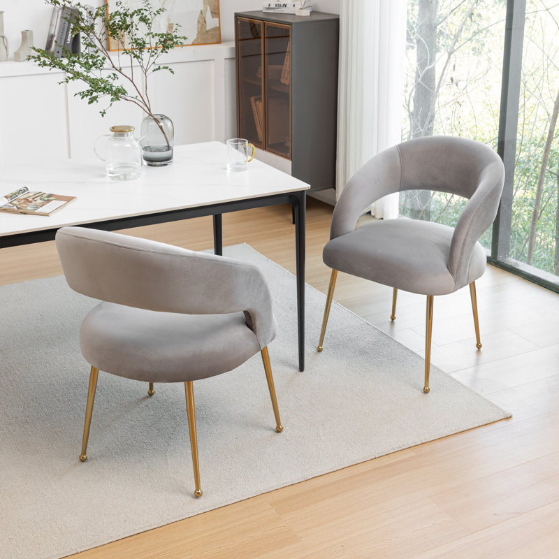 Lokelani 19.3'' H Velvet Upholstered Armchair, Gray, 2