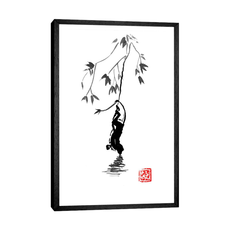 Drinking Monkey by Péchane - Print on Canvas, Black Framed, 101.6 cm H x 66.04 cm W