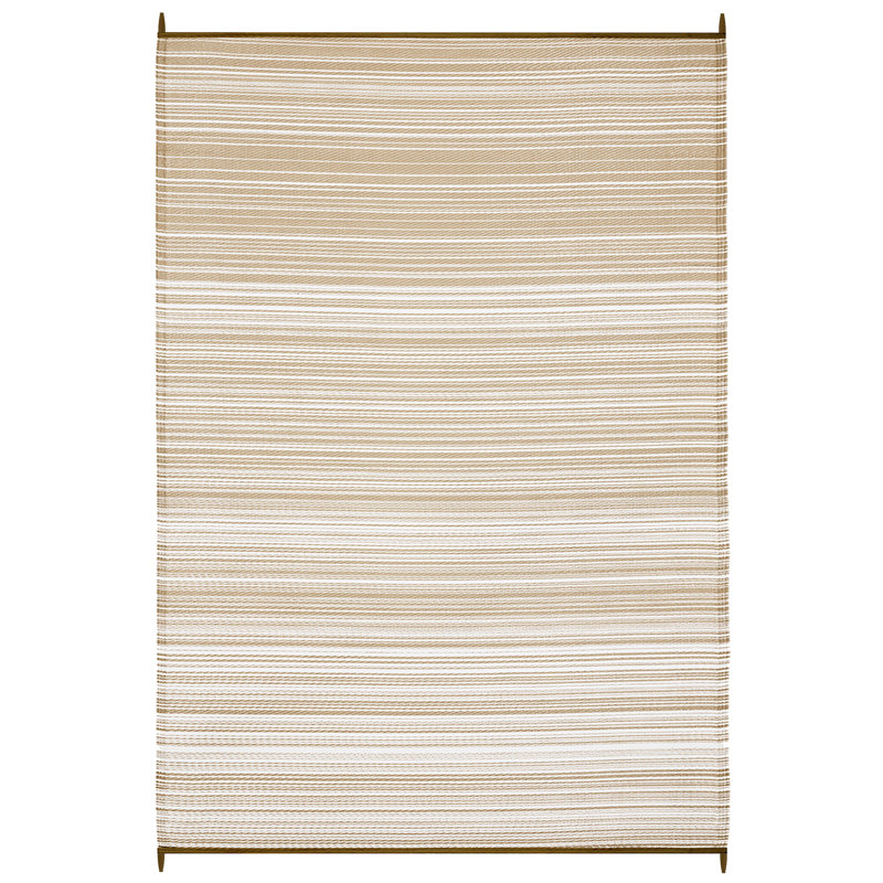 Krasnow Outdoor Rug Recycled Plastic Waterproof Patio, Havana - Beige, Rectangle 9' x 12'