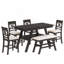 Ensemble de table de salle à manger à hauteur de comptoir en bois 6 pièces avec tablette de rangement, ensemble de table de cuisine avec banc et 4 chaises de style rustique TopMAX, espresso + coussin beige (ancien sku: SH000257AAP)-1749765298
