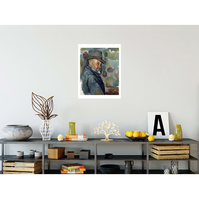 Autoportrait avec un chapeau Paul Cézanne, estampe numérique, H 28 po x l 22 po