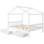 Lit plateforme double pleine grandeur avec deux tiroirs, tête et pied de lit, toit-2116476229