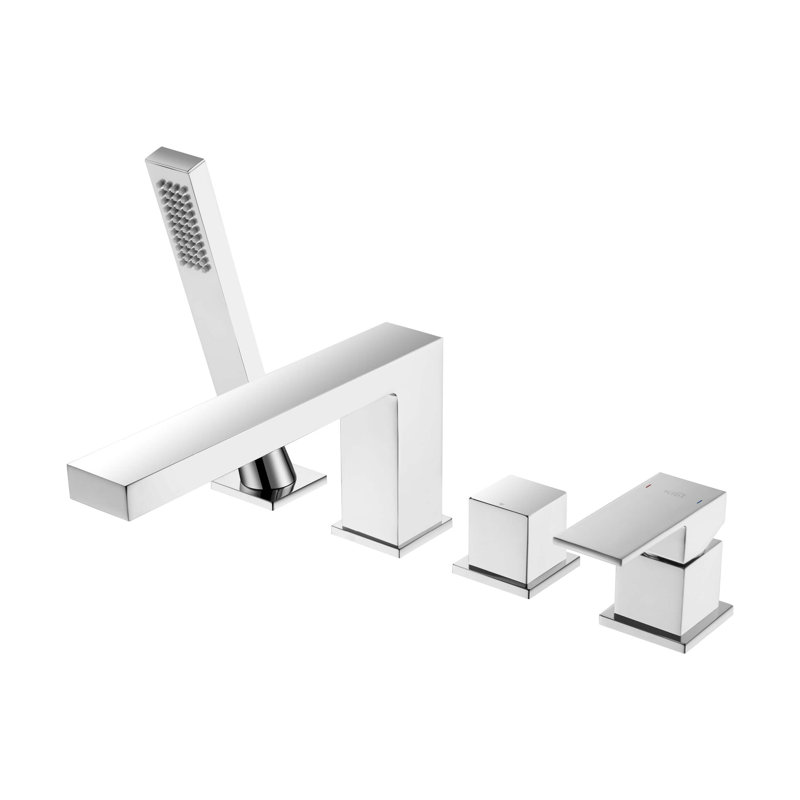Robinet de baignoire romaine monocommande à fixation sur le comptoir, Chrome