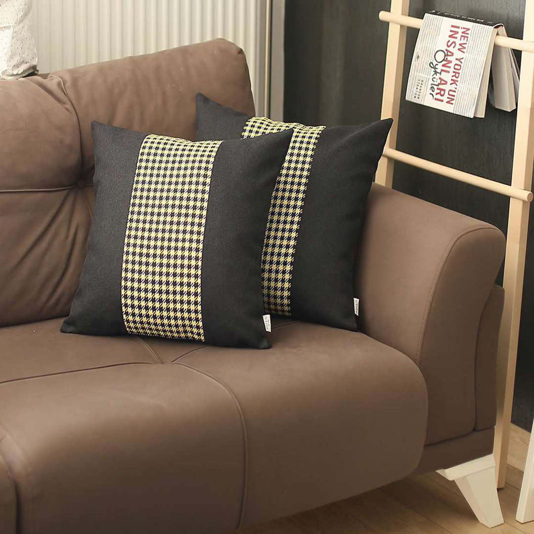 Boho-Chic Decorative Houndstooth Jacquard Pillow Covers (Set of 2) Mike&Co. New York 