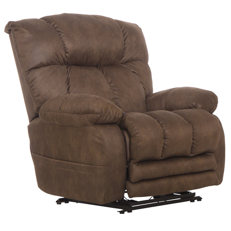 Arees Power Lay Flat Recliner with Extra Extension, Brown Polyester
