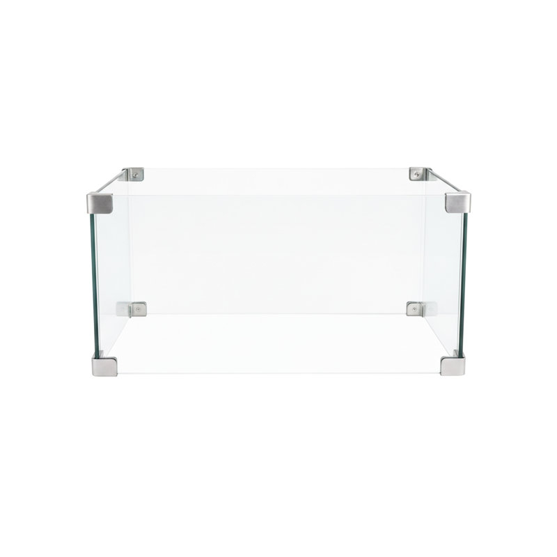 Verre trempé carré transparent de 30 po pour les brûleurs de foyer, fonction pare-vent continue avec pare-vent, conception transparente de style charmant, installation facile et rapide, 17,9 po de profondeur, 3,93 po