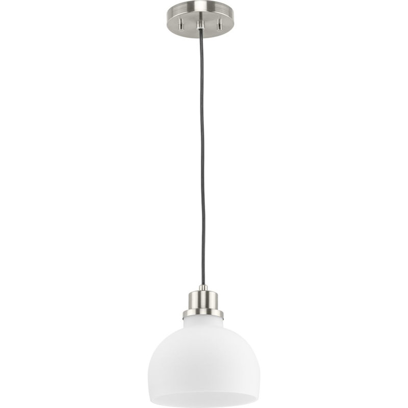 Walkerton 1 - Light Dome Pendant, Brushed Nickel, White