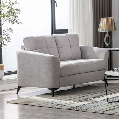 60"W Woven Fabric Loveseat Sofa