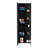 Corner Cabinet Womppi, Five Open Shelves, Single Door, Black Wengue Finish-214683918