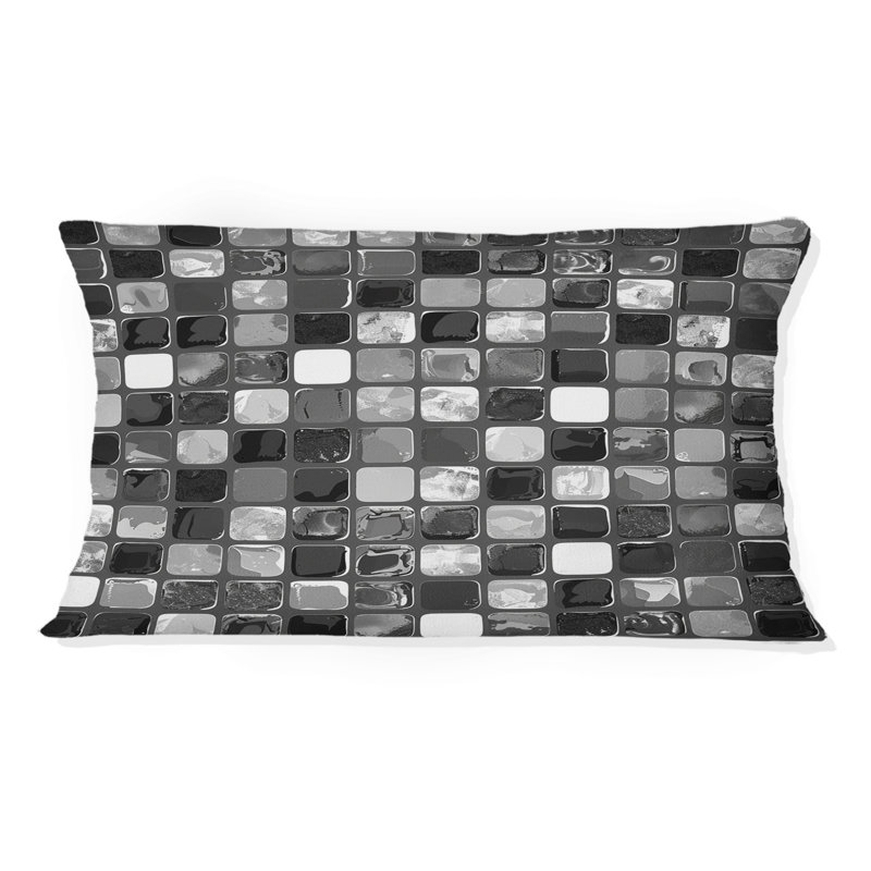Carreau de mosaïque gris moderne X - Coussin lombaire moderne