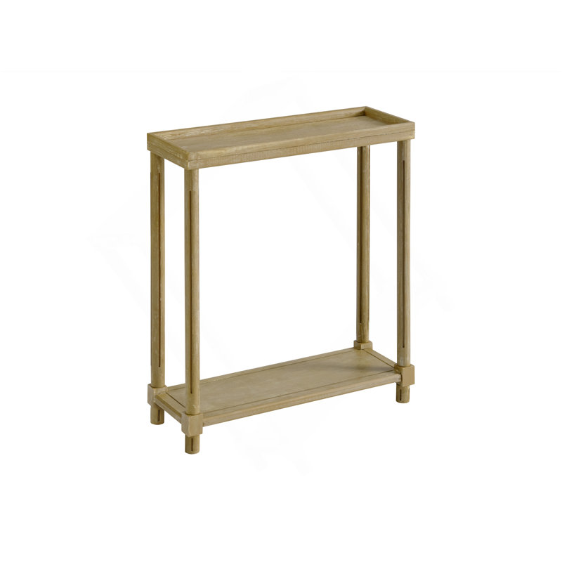 Tables de bout étroites avec tablette, chêne vieilli, Oak