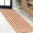 Isibeal Modern Classic Mitre Stripe Terracotta/Ivory Rug-1931684832