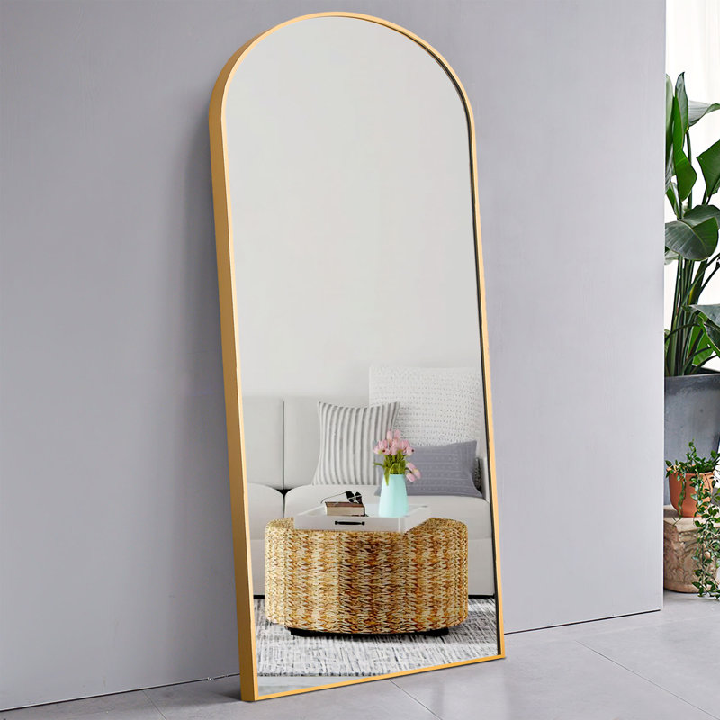 Calliegh Metal Flat Mirror, Gold, 71" x 28"