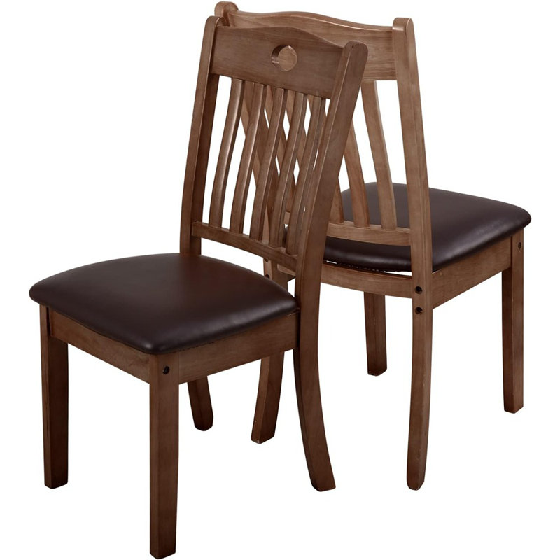 Housses de siège de chaise - Noir - Ensemble de 6 / Protections de chaise de salle à manger extensibles en cuir PU imperméable / extensible