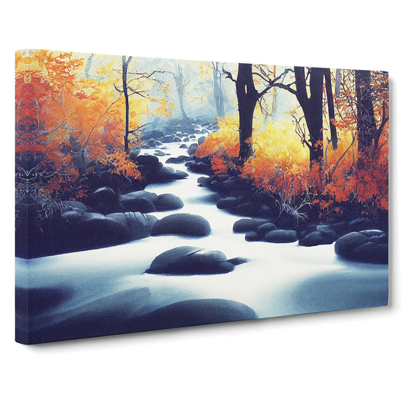 Autumn Forest Stream Vol.2 - Wrapped Canvas, 35cm H x 50cm W x 3cm D