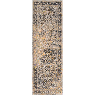 Dolezal Oriental/Persian Runner Rug for Living Room Bedroom Dining Room Entryway Hallway Kitchen, Gold/Multicolor