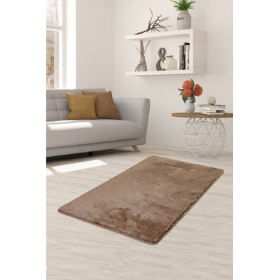 Elegant Mink Acrylic Carpet, 2.3 x 4.0 ft | 100% Acrylic, Pile Height: 0.7-1.2 in, 1.5 lbs/sq ft | Antibacterial, Non-Slip Underside, Machine Washable | Soft & Durable Area Rug for Living Room, Bedroom & Home Decor