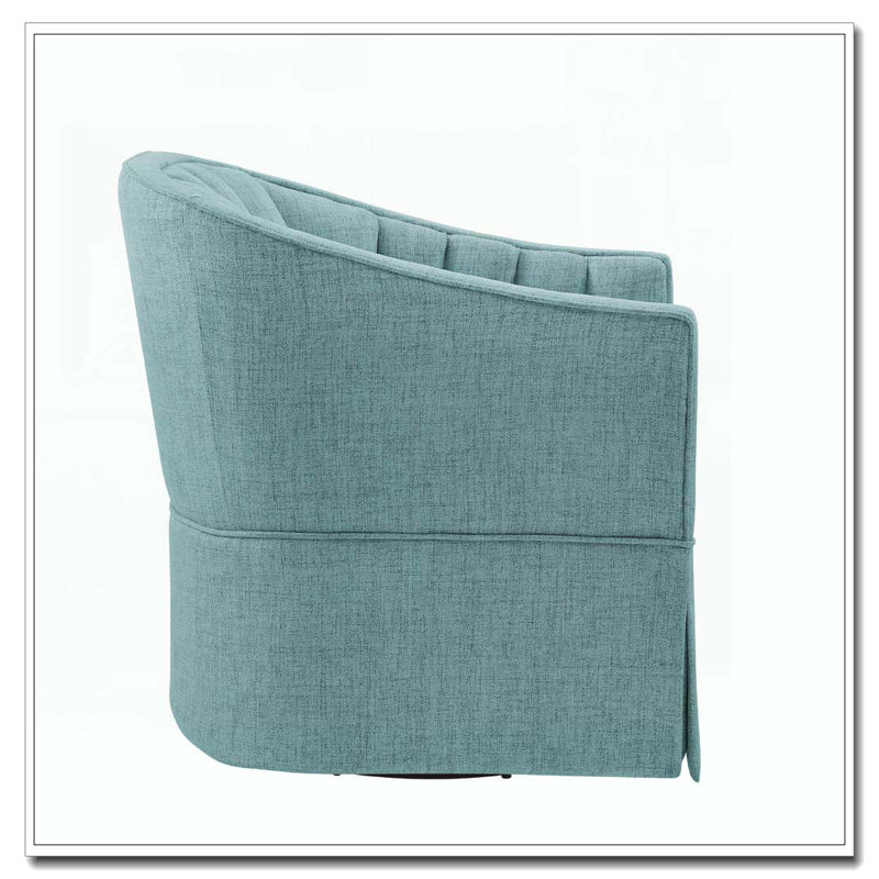 Fauteuil d'appoint pivotant à jupe, Bleu clair