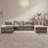 Oversized Down-Filled Modular Sofa With Ottomans-418034111-427721364