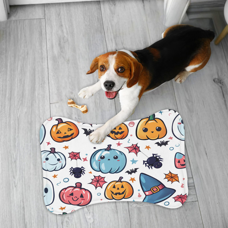 Tapis d'alimentation en forme d'os Kawaii Ghost - 1 pièce, XL (18 po)