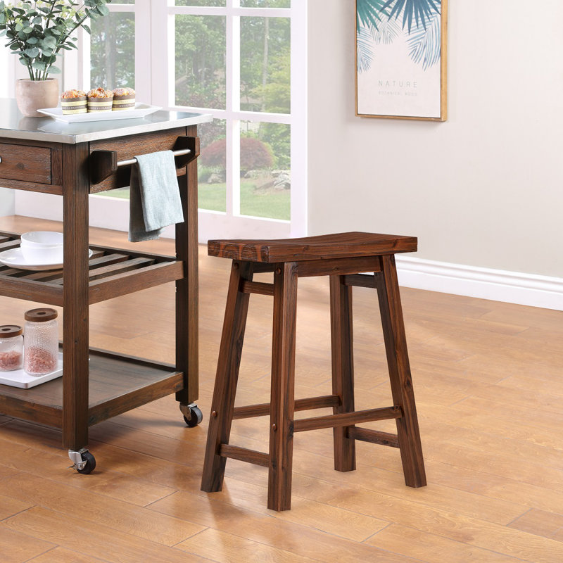 Tabouret Alessandro, 1, Tabouret de comptoir (siège d'une hauteur de 24 p, Châtaignier brossé au métal