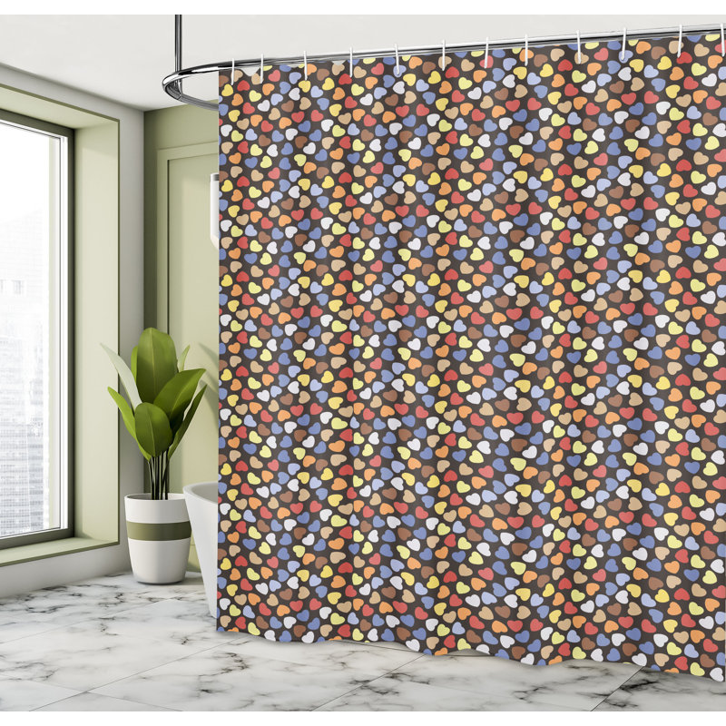 Dakota Fields Hearts Shower Curtain Romantic, 70''H x 69''W