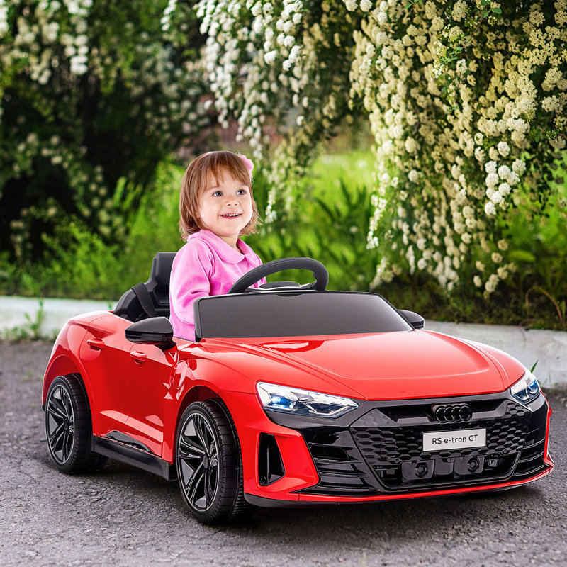Red 12-Volt Battery Powered Ride-On Car with Remote Control