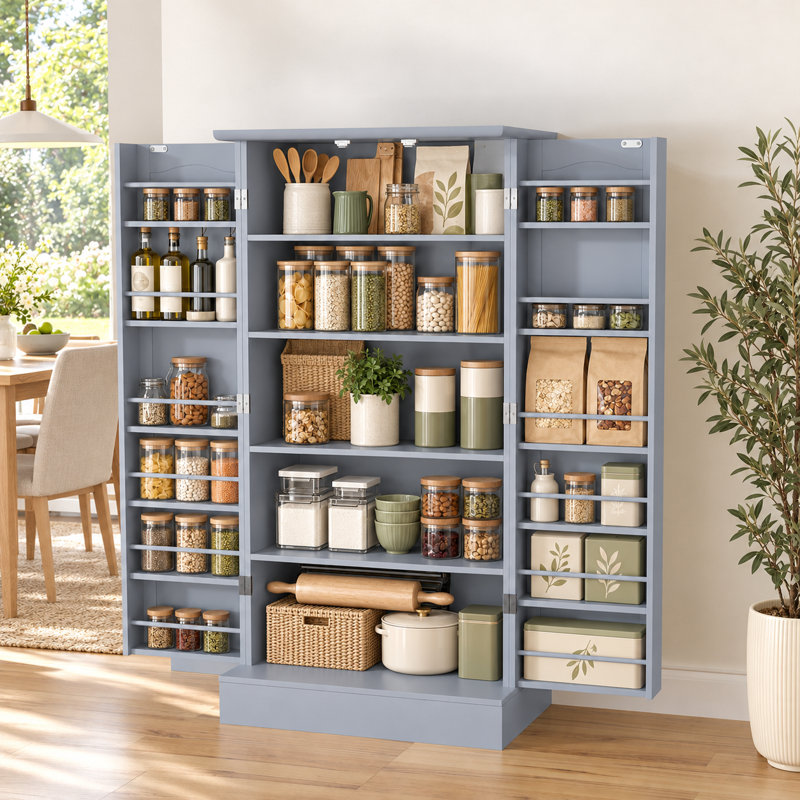 Armoire de garde-manger Miliah, Grey