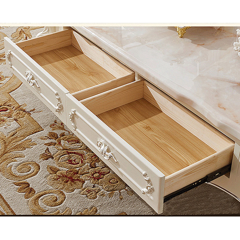 French Marble Coffee Table, 17.72" H x 51.18" L x 27.56" W