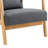Jyrin 25.8" Wide Mid Century Upholstered Dark Gray Linen Solid Wood Accent Chair with an Extra Pillow-1586438810