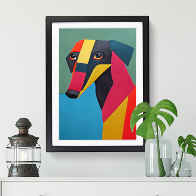 Rehana Greyhound Patchwork - Framed Print