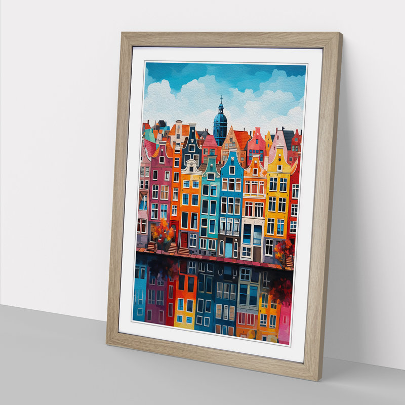 Amsterdam Colour Field No.2 - Framed Print, 34cm H x 25cm W x 2cm D, Oak