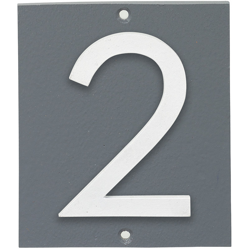 Plaque d’adresse murale sur 1 ligne flottante, Gris, Blanc, Oui