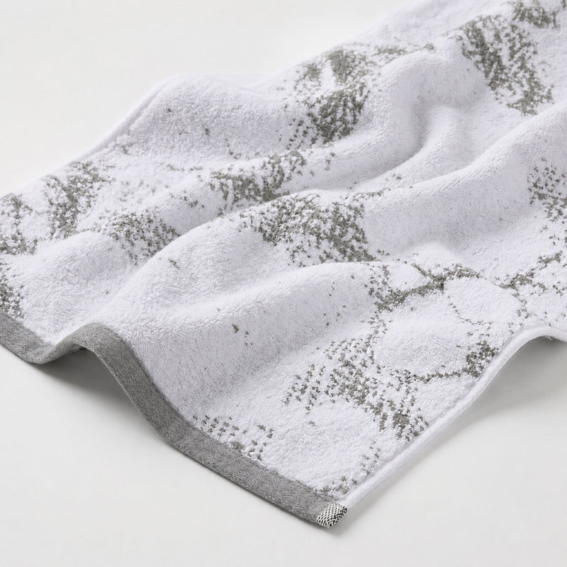 Ensemble de serviettes en marbre et uni à séchage rapide 100% coton 500 g / m² Kreager 500 GSM, Gris