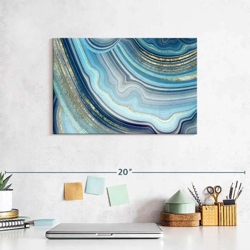 Avery Blue Marble Abstract, 8" H x 12" W
