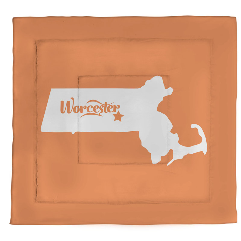 Modern & Contemporary Polyester Percale Comforter, Queen Comforter, Orange